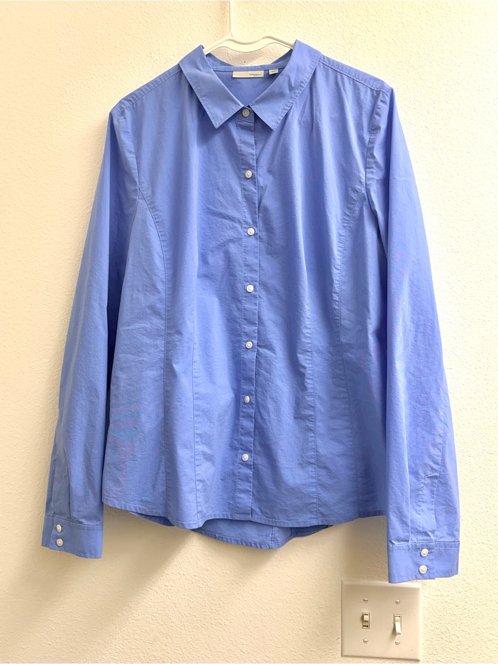 Halogen womens Light Blue tailored Button-Down Dress Shirt size XL